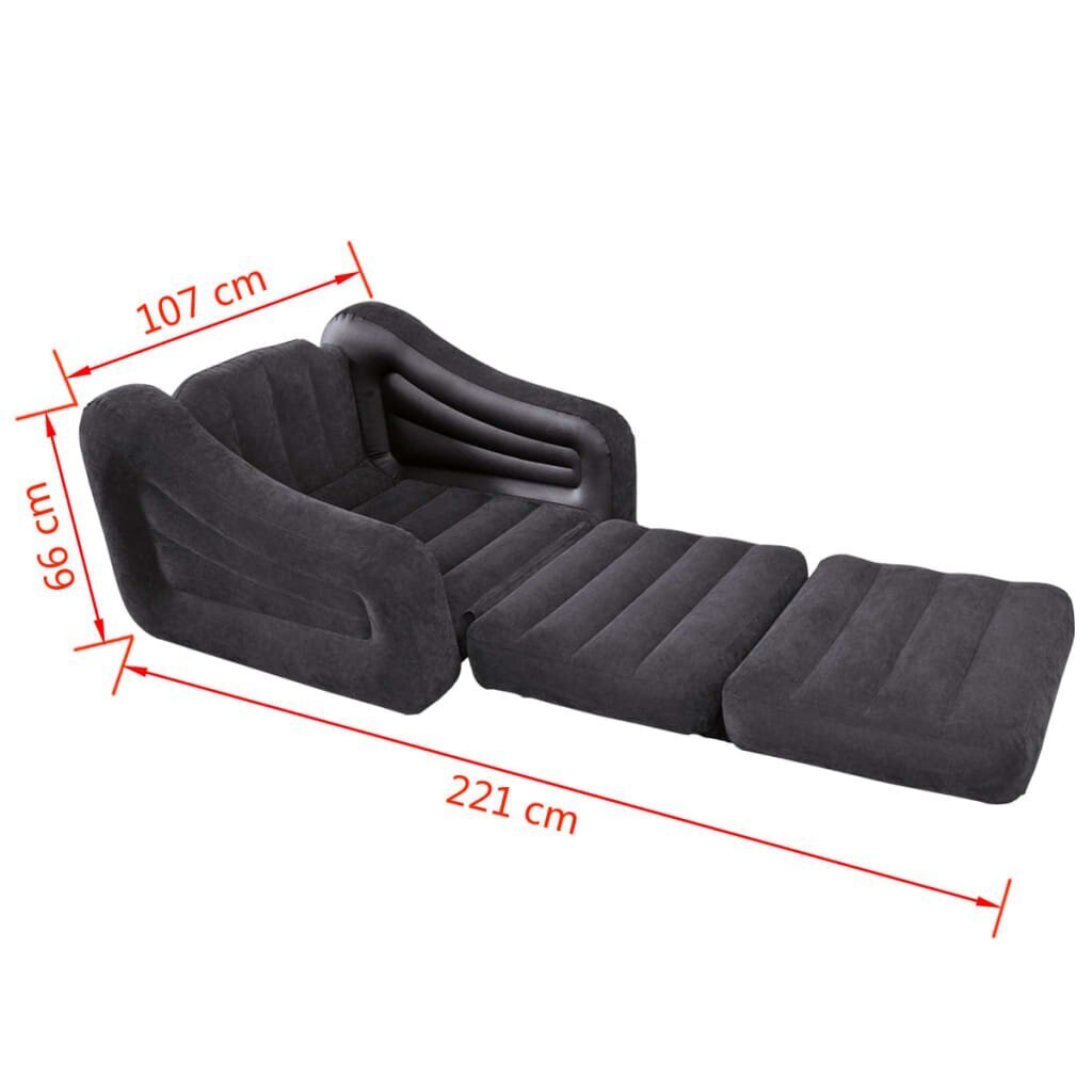 Intex piepūšamais krēsls/gulta, 107x221x66 cm, vienvietīgs, 68565NP цена и информация | Piepūšamie matrači un mēbeles | 220.lv