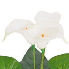 vidaXL mākslīgais augs, kalla llilija ar podiņu, 45 cm, balta cena un informācija | Mākslīgie ziedi | 220.lv