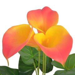 vidaXL mākslīgā kalla lilija ar podiņu, 45 cm, sarkana ar dzeltenu cena un informācija | Mākslīgie ziedi | 220.lv