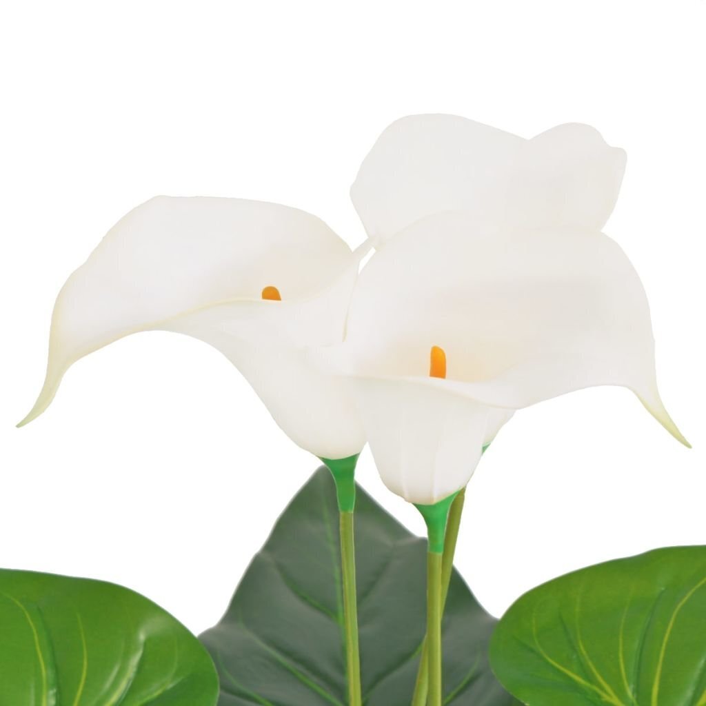 vidaXL mākslīgais augs, kalla llilija ar podiņu, 85 cm, balta cena un informācija | Mākslīgie ziedi | 220.lv