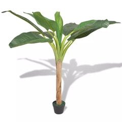 Искусственное банановое дерево с вазоном, 150 см, зеленое цена и информация | Искусственные цветы | 220.lv