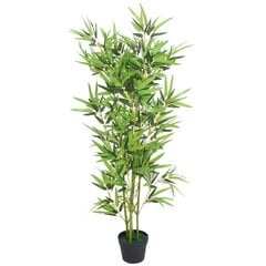 vidaXL mākslīgais bambuss ar podiņu, 120 cm, zaļš cena un informācija | Mākslīgie ziedi | 220.lv