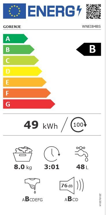 Gorenje WNEI84BS цена и информация | Veļas mašīnas | 220.lv