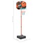 vidaXL basketbola komplekts, regulējams 109-141 cm, pārvietojams цена и информация | Rotaļlietas zēniem | 220.lv
