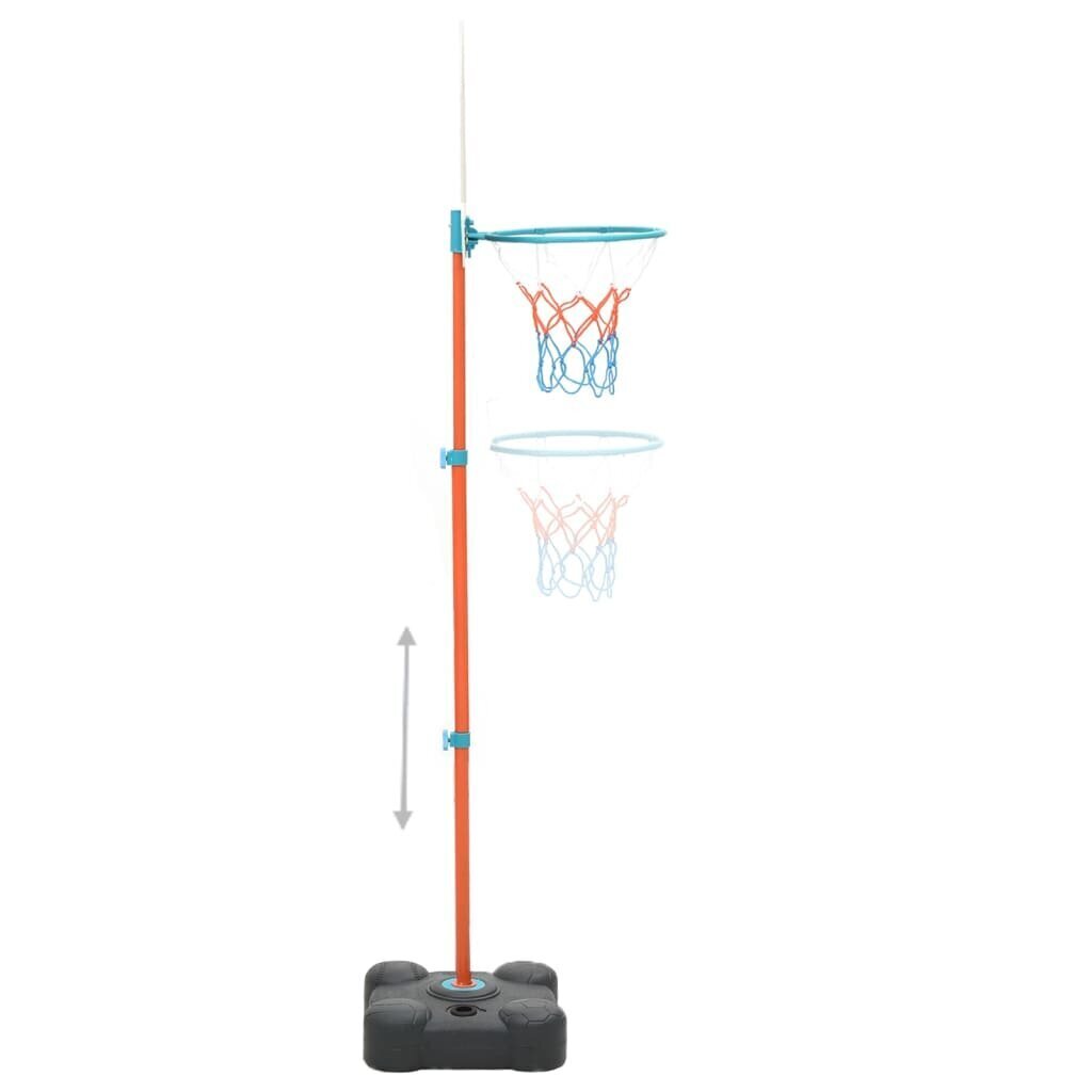 vidaXL basketbola komplekts, regulējams 109-141 cm, pārvietojams цена и информация | Rotaļlietas zēniem | 220.lv