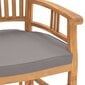 vidaXL dārza krēsli, 2 gab., tumši pelēki matrači, masīvs tīkkoks cena un informācija | Dārza krēsli | 220.lv