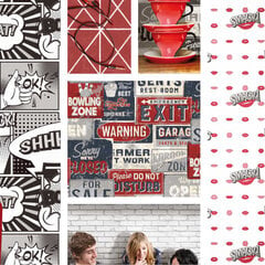 425296 Urban Friends & Coffee Wallpaper Billboards Small Blue and Red цена и информация | Обои | 220.lv