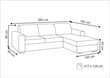 Stūra dīvāns Luis, smilškrāsas cena un informācija | Stūra dīvāni | 220.lv