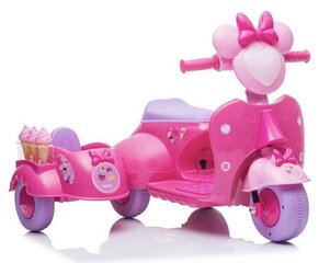 Trīsriteņu elektromobilis Scooter Ice Cream Shop JT5258, rozā cena un informācija | Bērnu elektroauto | 220.lv