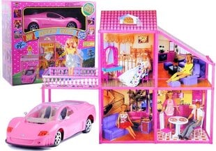 Saliekamā villa lellēm 76 cm + automašīna + aksesuāri cena un informācija | Rotaļlietas meitenēm | 220.lv