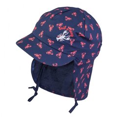 TuTu kokvilnas cepure ar saules aizsargu uz kakla, zila cena un informācija | Cepures, cimdi, šalles zēniem | 220.lv