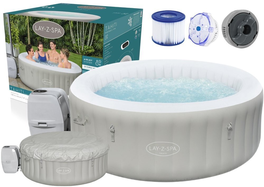 Bestway džakuzi "Lay-Z-Spa TAHITI" ar LED, 2-4 personām cena un informācija | Baseini | 220.lv