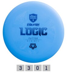 Дискгольф DISCMANIA Putter HARD EXO LOGIC Evolution Blue 3/3/0/1 цена и информация | Диск-гольф | 220.lv
