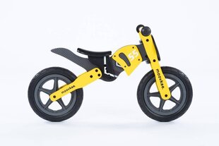 Деревянный сбалансированный мотоцикл - Moovkee, желтый цена и информация | Балансировочные велосипеды | 220.lv