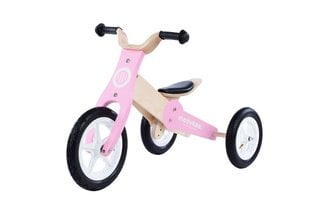 Деревянный балансировочный велосипед - Moovkee, розовый цена и информация | Балансировочные велосипеды | 220.lv