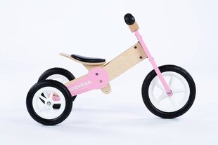 Деревянный балансировочный велосипед - Moovkee, розовый цена и информация | Балансировочные велосипеды | 220.lv