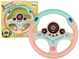 Интерактивный руль со звуковыми и световыми эффектами, розовый цена и информация | Игрушки для малышей | 220.lv