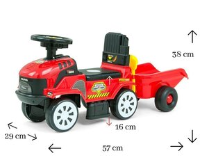 Stumjamais traktors ar piekabi, sarkans cena un informācija | Rotaļlietas zēniem | 220.lv