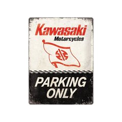 Металлическая пластина 30x40 см / Kawasaki Parking only цена и информация | Декоры для сада | 220.lv