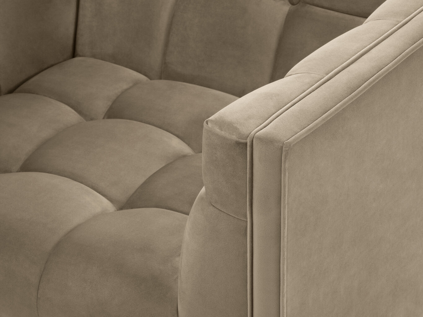 Velūra krēsls Micadoni Home Karoo, smilškrāsas cena un informācija | Atpūtas krēsli | 220.lv