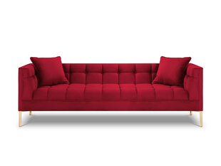 Trīsvietīgs velūra dīvāns Micadoni Home Karoo, sarkans cena un informācija | Dīvāni | 220.lv