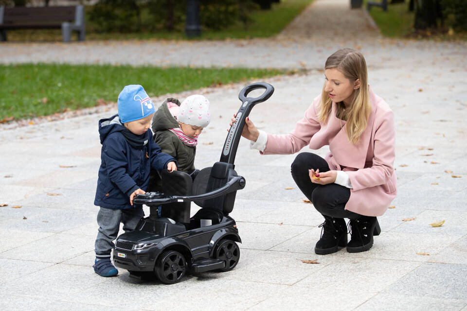 Stumjamā mašīna ar rokturi, melna cena un informācija | Rotaļlietas zīdaiņiem | 220.lv