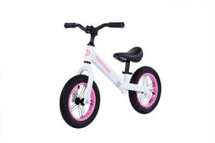 Līdzsvara velosipēds - Moovkee, 12 collas, rozā ar baltu cena un informācija | Balansa velosipēdi | 220.lv