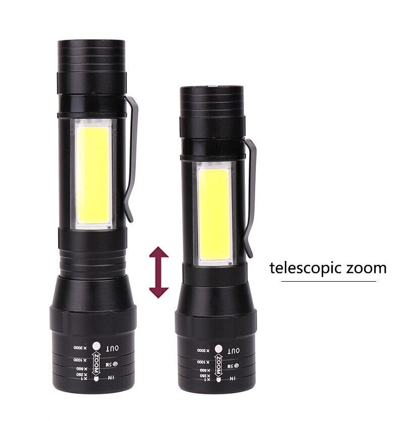 Taktiskais LED lukturītis 600 lm 400 m ZOOM COB XML T6 USB 5W цена и информация | Lukturi | 220.lv