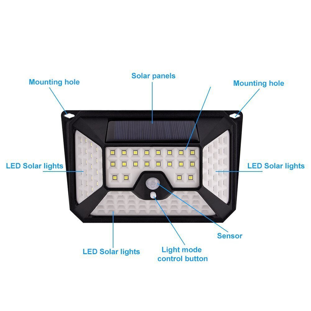 Ūdensizturīga ārā lampa ar saules paneļiem un kustības sensoru цена и информация | Āra apgaismojums | 220.lv