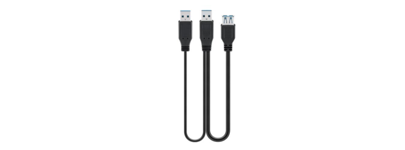 Goobay kabelis 95749 USB 3.0 vīrs (A tips) + USB 3.0 vīrs (A tips), melns cena un informācija | Kabeļi un vadi | 220.lv