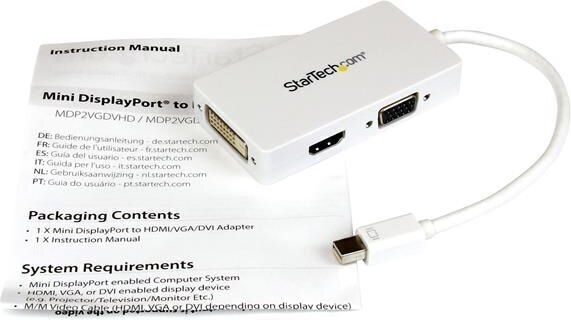 Adapteris StarTech MDP2VGDVHDW Mini DisplayPort to VGA/DVI/HDMI cena un informācija | Adapteri un USB centrmezgli | 220.lv