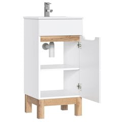 Напольный шкаф для ванной под умывальник Hakano Fargo, 40x41 см, белый/коричневый цена и информация | Шкафчики для ванной | 220.lv