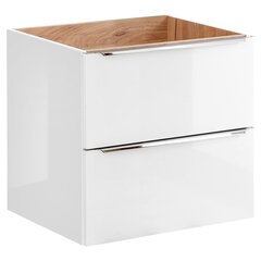 Подвесной шкаф под умывальник Hakano Barios, 60x46 см, ,белый/коричневый цена и информация | Шкафчики для ванной | 220.lv
