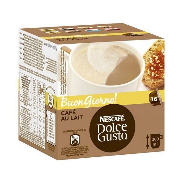 Kafijas kapsulas ar vāciņu Nescafé Dolce Gusto 65835 Au Lait, 16 gab. cena un informācija | Kafija, kakao | 220.lv