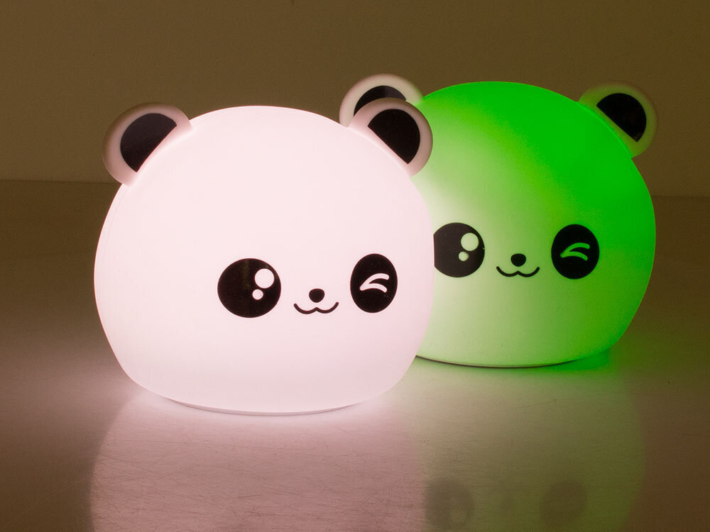 LED bērnu naktslampiņa Panda RGB (skārienjūtīga) cena un informācija | Lampas bērnu istabai | 220.lv