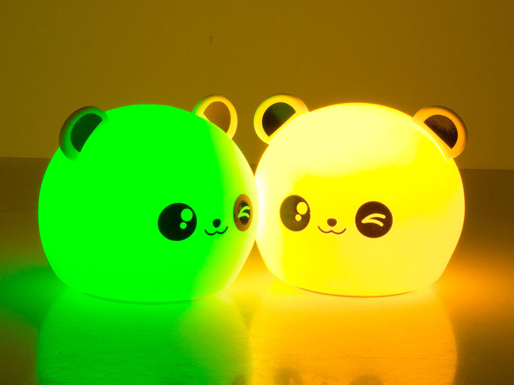 LED bērnu naktslampiņa Panda RGB (skārienjūtīga) cena un informācija | Lampas bērnu istabai | 220.lv