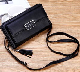 Женский кошелек-сумочка E16-B, черный цена и информация | Женские кошельки, держатели для карточек | 220.lv