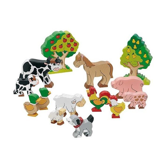 Koka lauksaimniecības dzīvnieki / 14 gab. цена и информация | Ūdens, smilšu un pludmales rotaļlietas | 220.lv