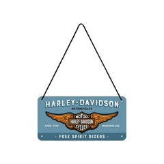 Metāla plāksne 10x20 cm / Harley-Davidson logotips cena un informācija | Interjera priekšmeti | 220.lv