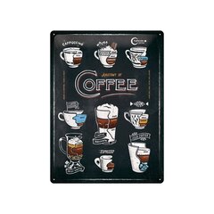 Metāla plāksne 30x40 cm / Anatomy of Coffee cena un informācija | Interjera priekšmeti | 220.lv