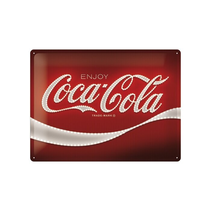 Metāla plāksne 30x40 cm / Coca-Cola - Red Lights logotips cena un informācija | Interjera priekšmeti | 220.lv