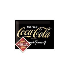 Metāla plāksne 30x40 cm / Coca-Cola Refresh Yourself cena un informācija | Interjera priekšmeti | 220.lv