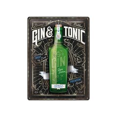 Metāla plāksne 30x40 cm / Gin & Tonic Green Edition cena un informācija | Interjera priekšmeti | 220.lv