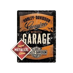 Metāla plāksne 30x40 cm / Harley-Davidson Garage Metallic cena un informācija | Interjera priekšmeti | 220.lv