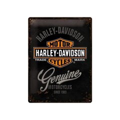 Metāla plāksne 30x40 cm / Harley-Davidson Genuine logotips cena un informācija | Interjera priekšmeti | 220.lv