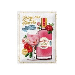 Metāla plāksne 30x40 cm / Pink Gin Flowers cena un informācija | Interjera priekšmeti | 220.lv