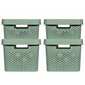 427239 Curver "Infinity" Storage Box Set 4 pcs with Lid 11L+17L Green цена и информация | Veļas grozi un mantu uzglabāšanas kastes | 220.lv