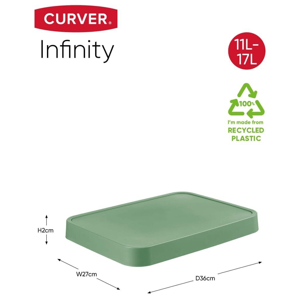 427239 Curver "Infinity" Storage Box Set 4 pcs with Lid 11L+17L Green цена и информация | Veļas grozi un mantu uzglabāšanas kastes | 220.lv