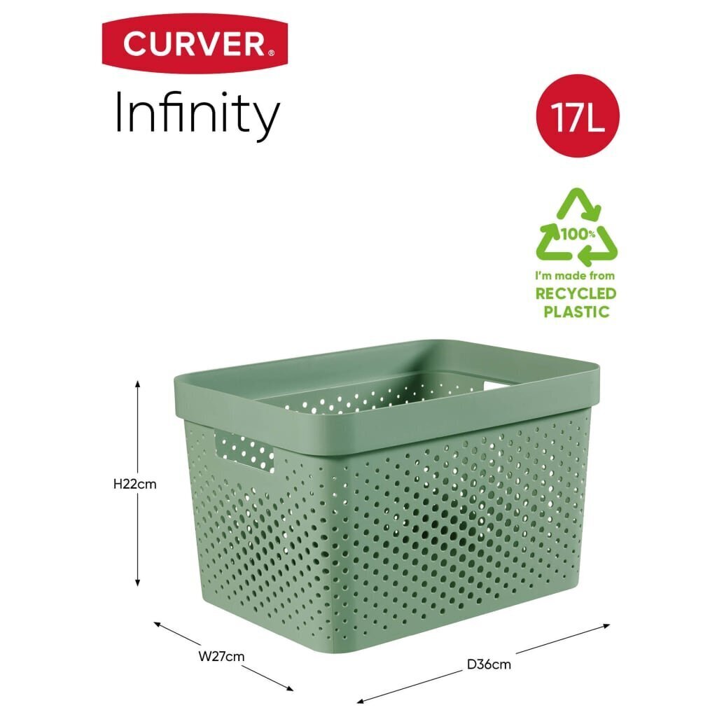 427239 Curver "Infinity" Storage Box Set 4 pcs with Lid 11L+17L Green цена и информация | Veļas grozi un mantu uzglabāšanas kastes | 220.lv