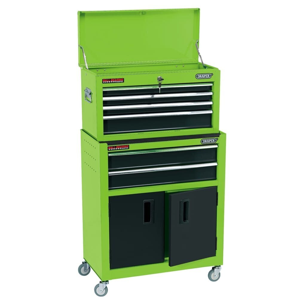 429542 Draper Tools Combo Roller Cabinet and Tool Chest 61,6x33x99,8 cm Green цена и информация | Instrumentu kastes | 220.lv